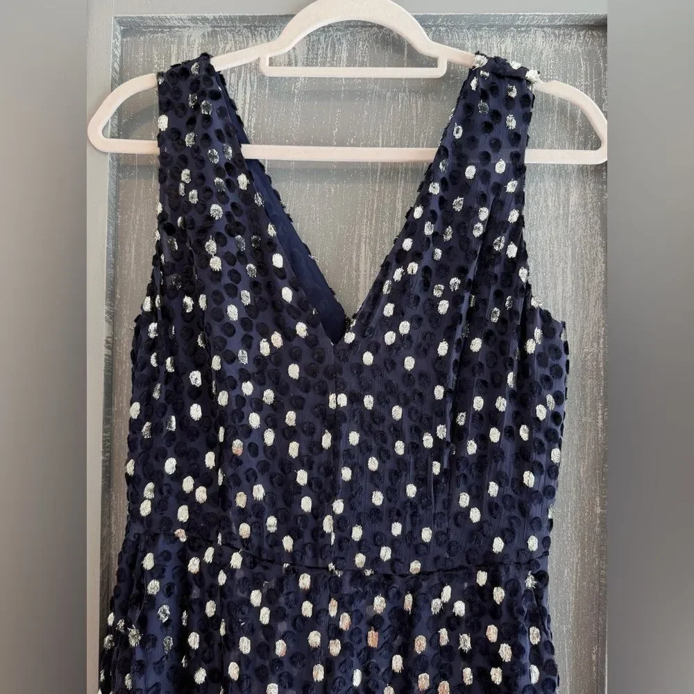 Kate Spade Scatter Dot Burnout Velvet Jumpsuit NWOT Size 4